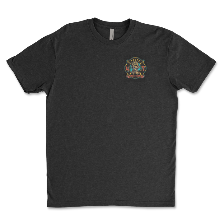 Palm Beach County Rescue 47 Short Sleeve Black Crew Neck Poker Card Design 60/40 Poly Cotton