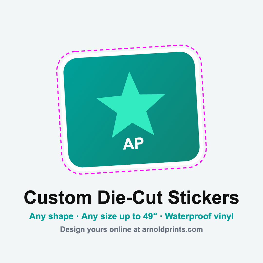 Large-format custom decal designed in Arnold Prints Decal Studio