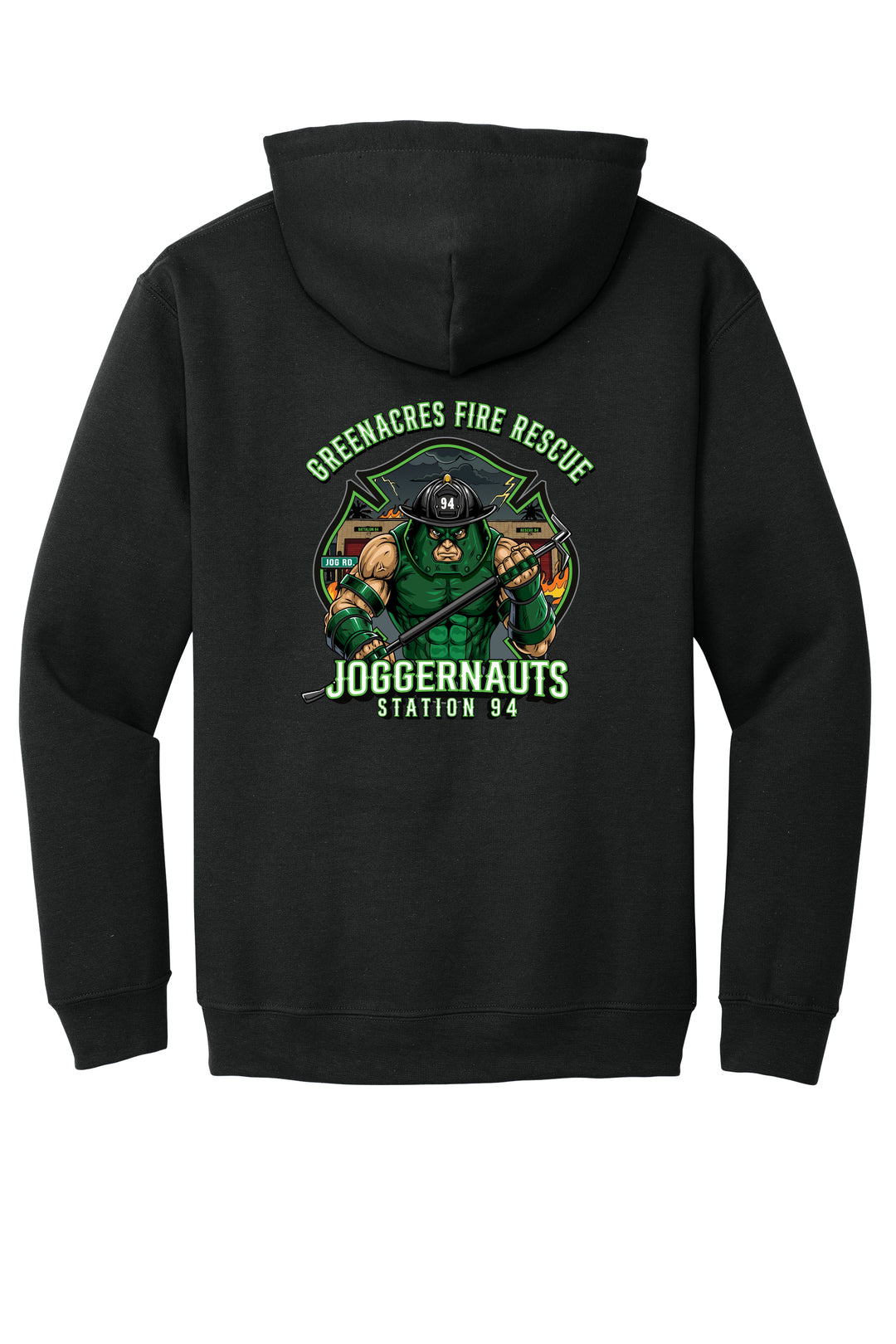 GAFR Juggernaut Black Gildan heavy weight Hoodie with Front Pockets