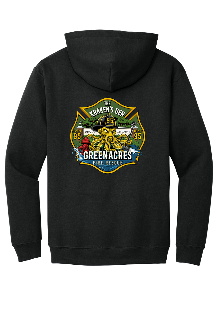 GFR R95 Kraken Black Gildan heavy weight Hoodie with Front Pockets