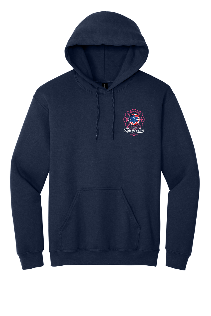 GFR Breast Cancer Awareness 2026 hoodie front left chest Navy Gildan 18500