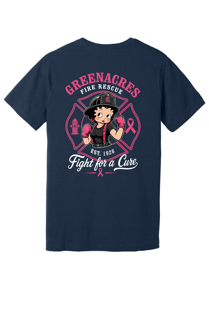 GFR Breast Cancer Awareness 2026 Betty Boop shirt back Navy Bella Canvas 3001CVC