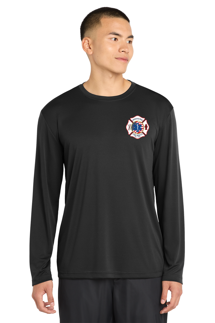 TALL VERSION GFR R96 Flag Design Sport-Tek Tall 100% Poly Moisture Wicking Long Sleeve Crew Neck Black