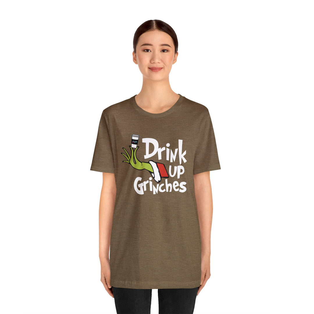 AP Drink Up Grinches Tee | Bella + Canvas Holiday Shirt