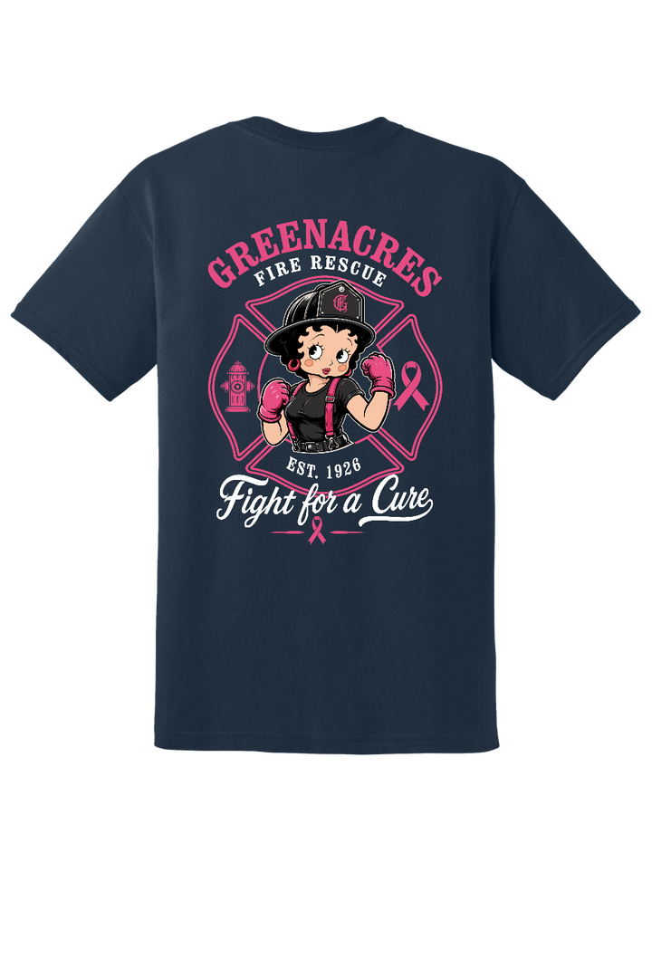 GFR Breast Cancer Awareness 2026 Betty Boop shirt back Navy Gildan 8000