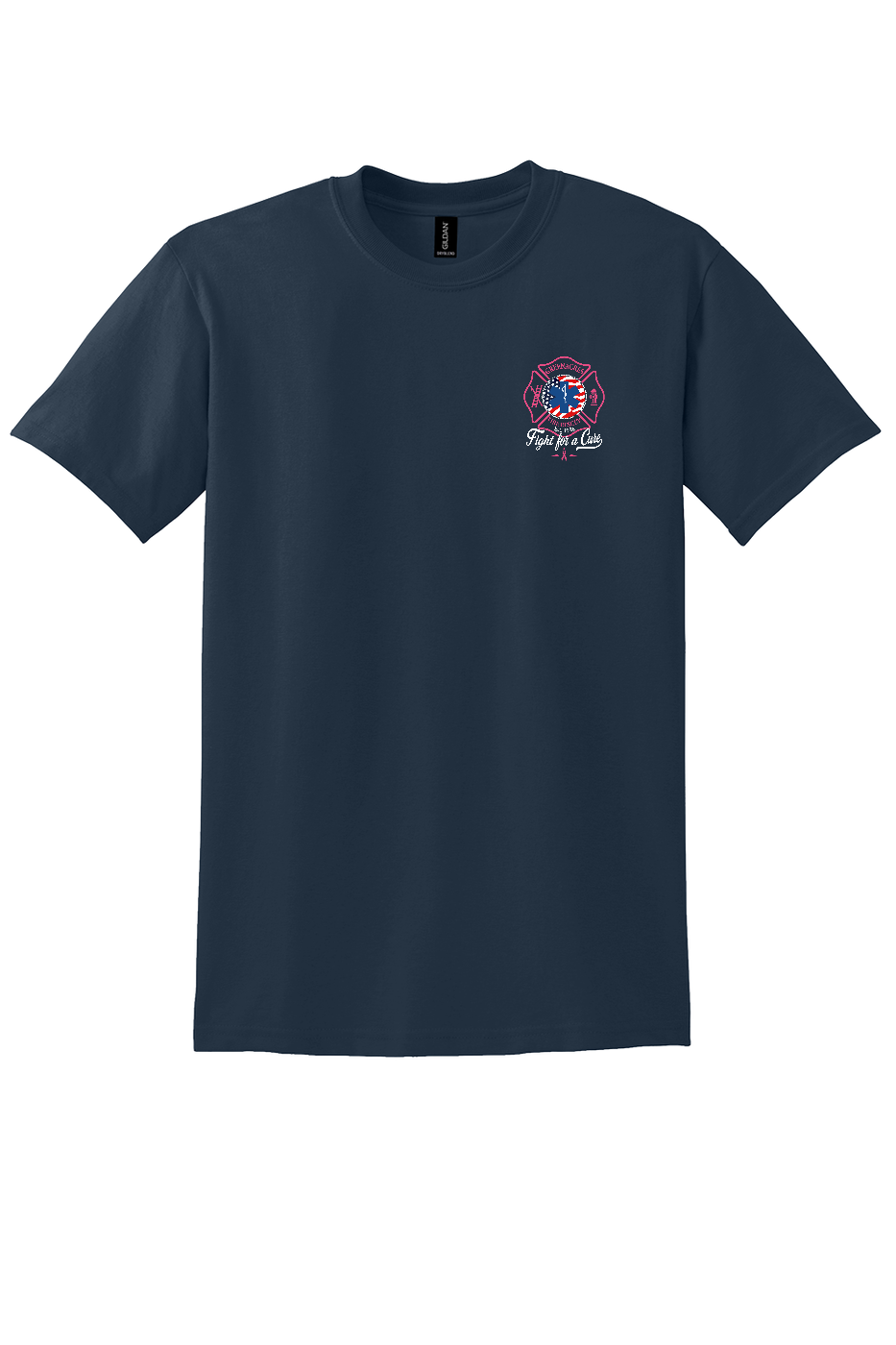 GFR Breast Cancer Awareness 2026 shirt front left chest Navy Gildan 8000