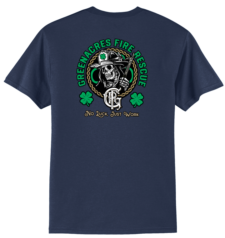 GFR St. Patrick's Day Gildan DryBlend 50/50 Short Sleeve Crew Neck Navy