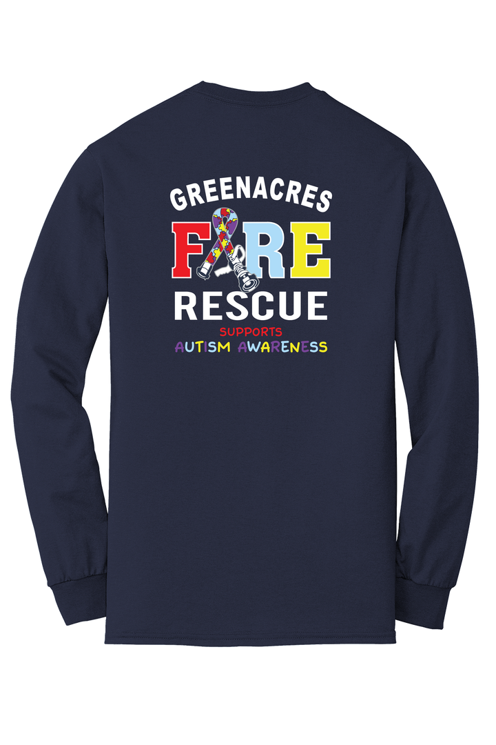 GAFR Autism 50/50 DryBlend Long Sleeve Crew Neck Navy