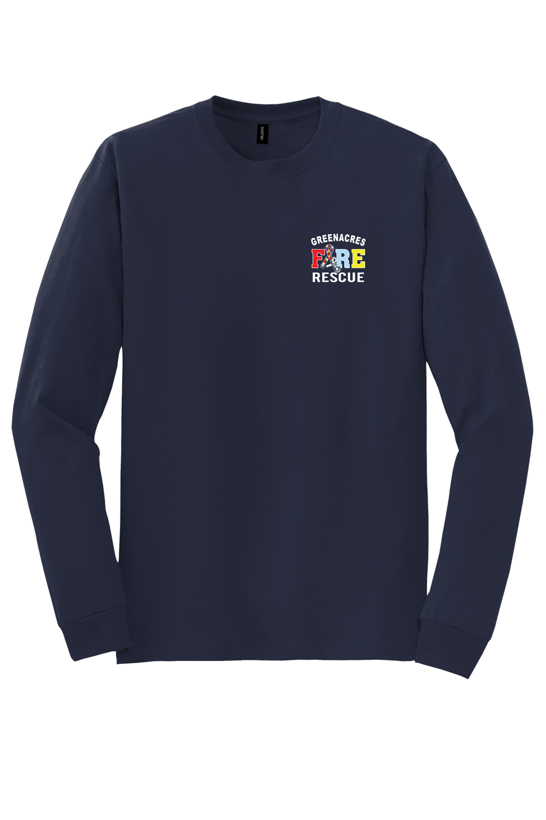 GAFR Autism 50/50 DryBlend Long Sleeve Crew Neck Navy