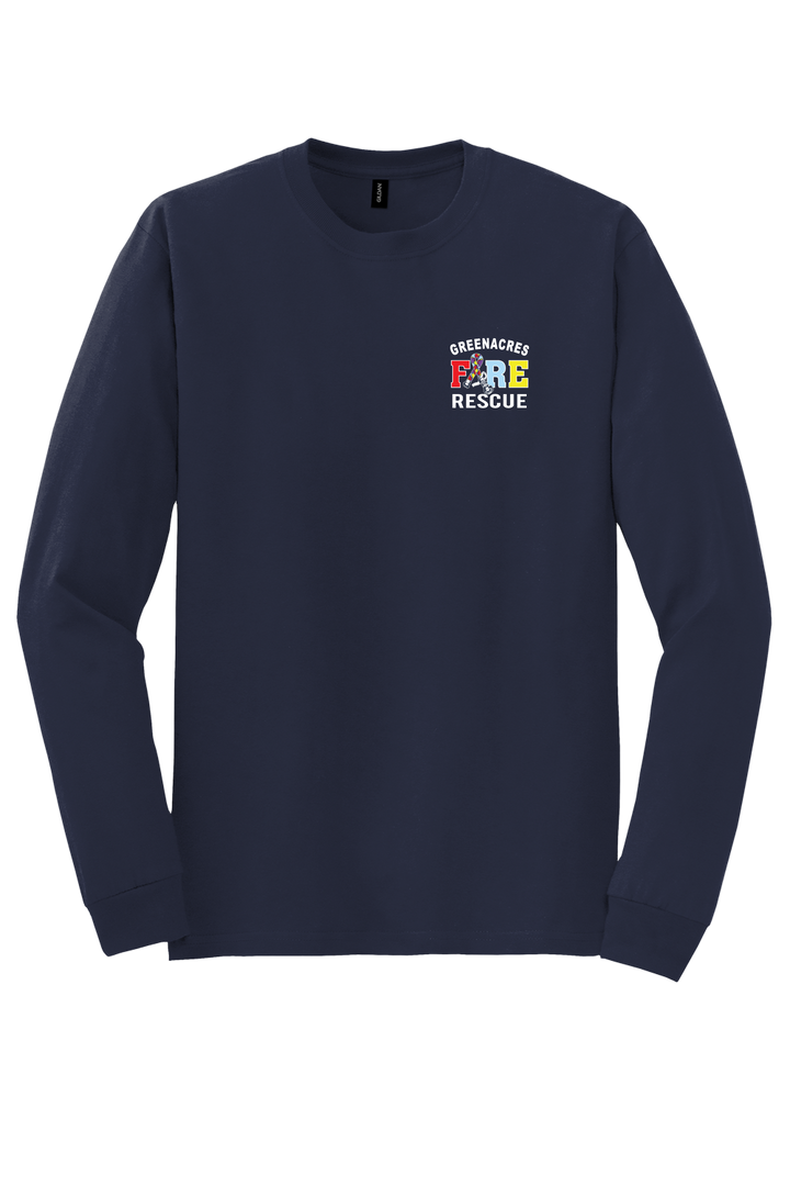 GAFR Autism 50/50 DryBlend Long Sleeve Crew Neck Navy