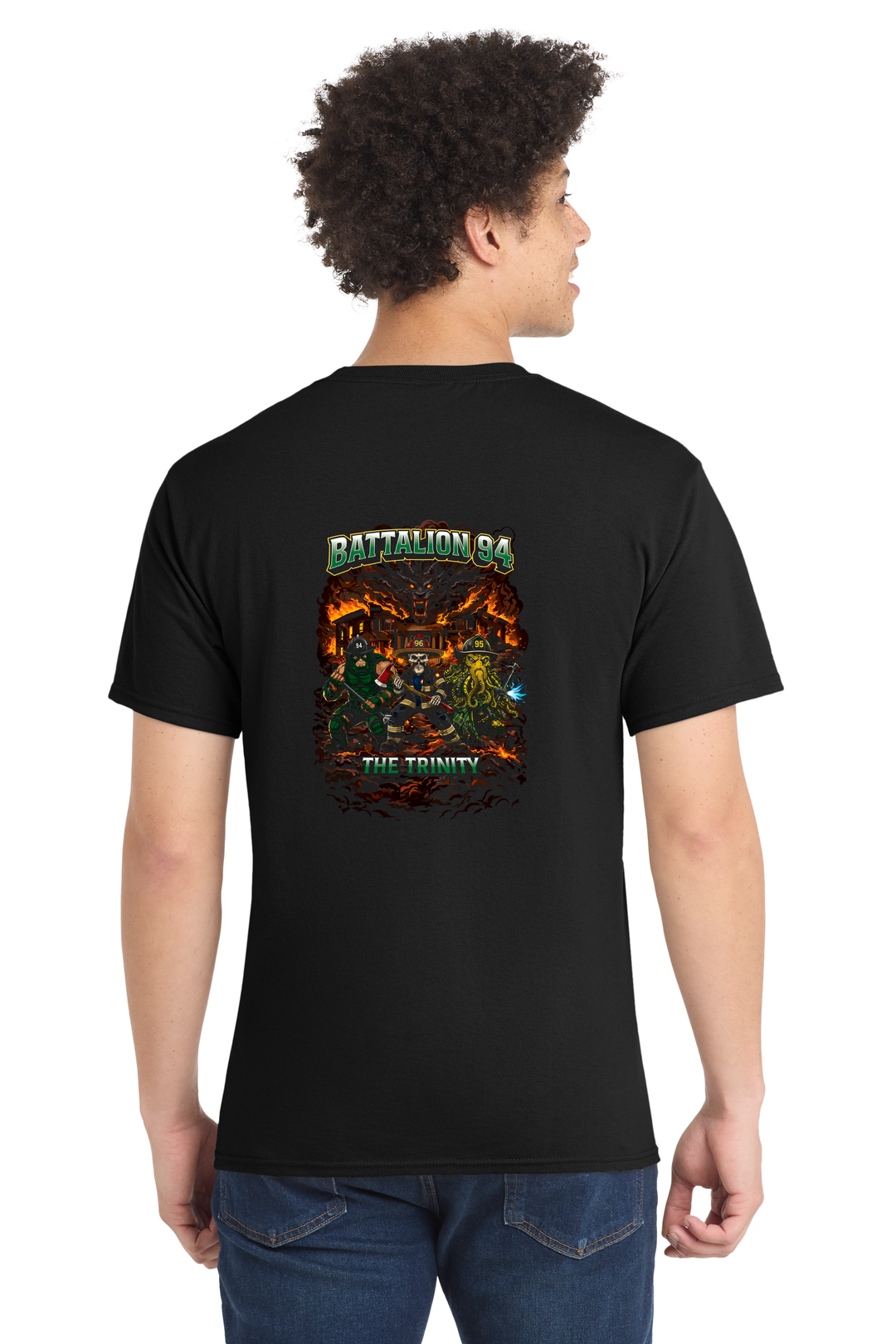 Tall Version GFR Battalion 94 Trinity 50/50 Blend Short Sleeve Crew Neck Black