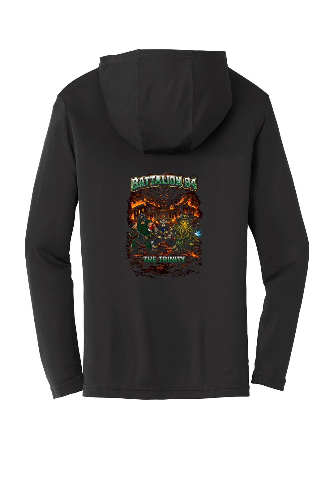 GFR Battalion 94 Trinity Black 100% Poly Moisture-Wicking Long Sleeve Hoodie
