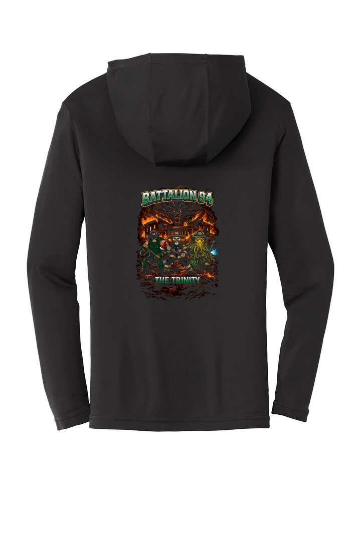 GFR Battalion 94 Trinity Black 100% Poly Moisture-Wicking Long Sleeve Hoodie