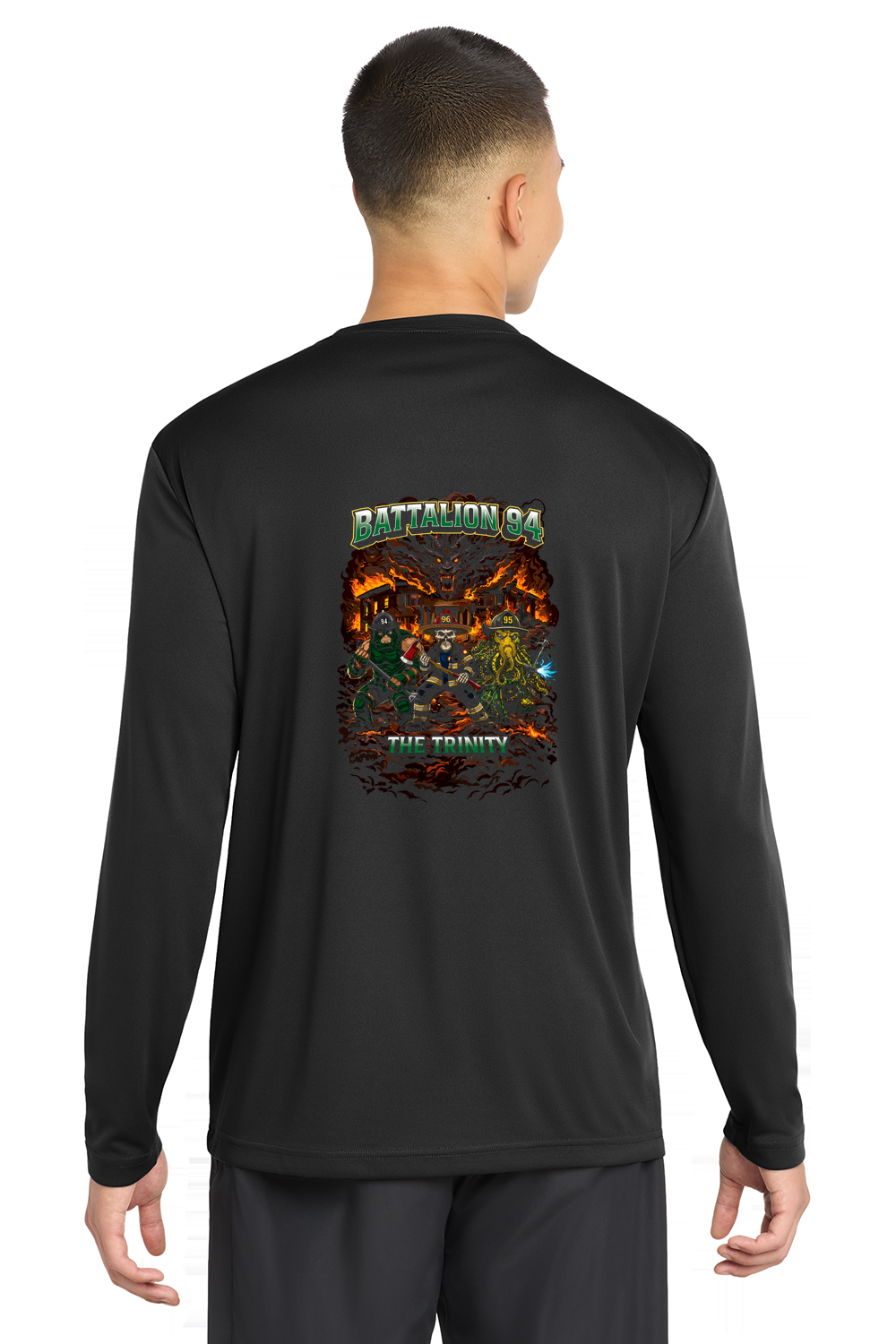 GFR Battalion 94 Trinity Long Sleeve Black Crew Neck 100% Poly Moisture Wicking
