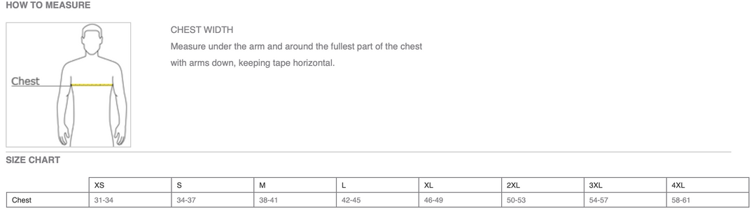 Chest Measurement Chart