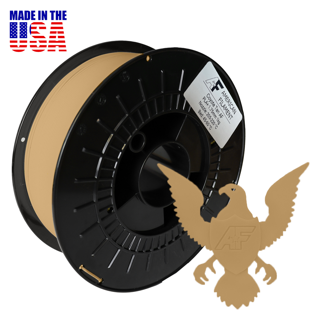 Coyote Tan AF PLA+ 3D Printer Filament, 1.75 mm Diameter Made in the USA!