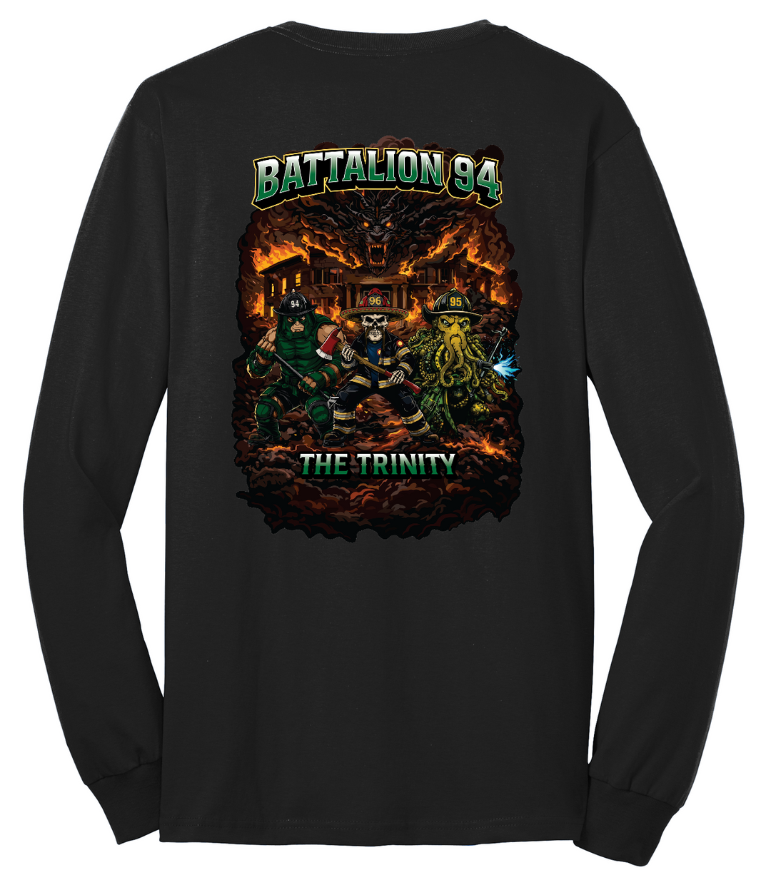 Tall GFR Battalion 94 Trinity 50/50 DryBlend Long Sleeve Black – back