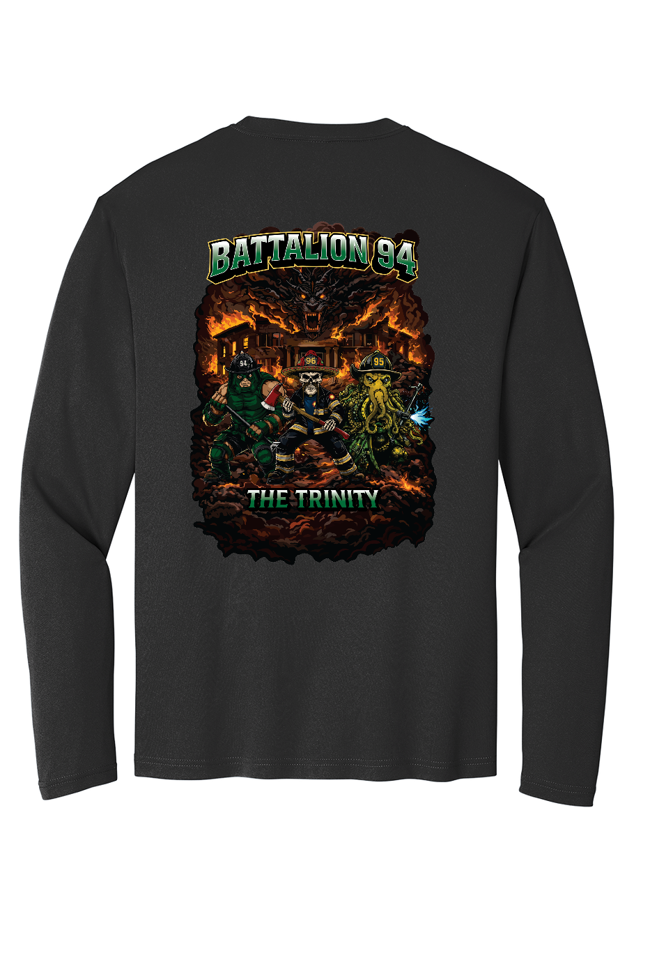 GFR Battalion 94 Trinity Long Sleeve Poly Moisture Wicking Black – back