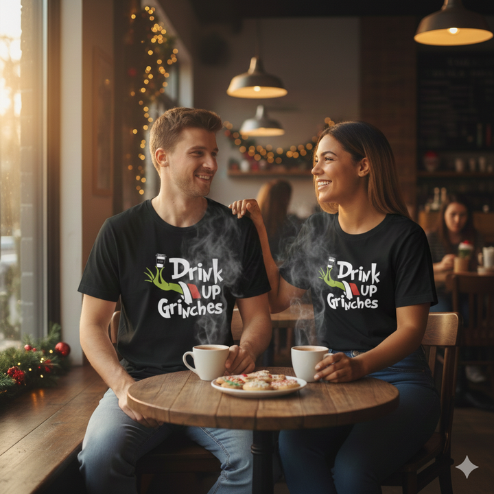 AP Drink Up Grinches Tee | Bella + Canvas Holiday Shirt