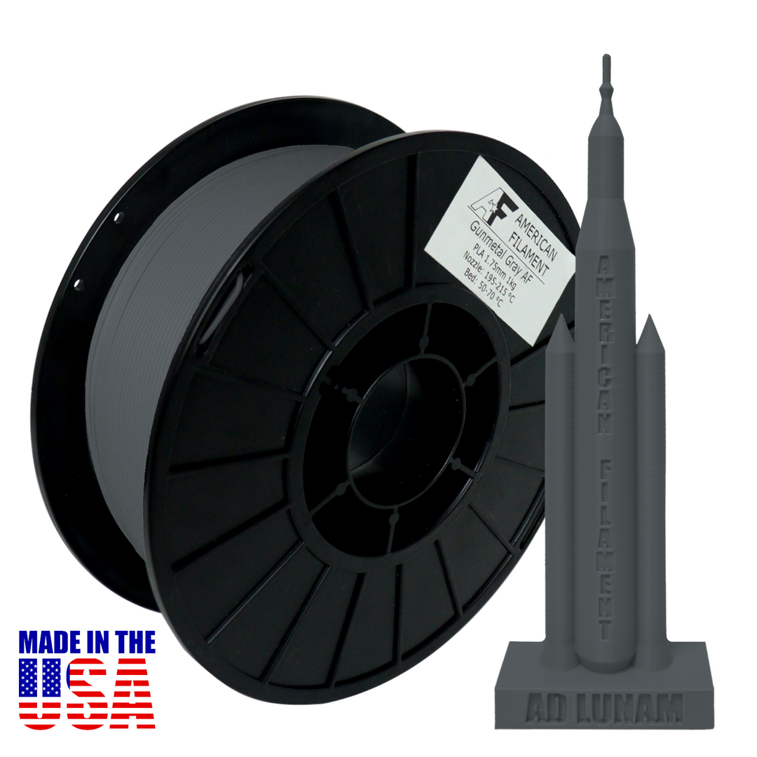 Gunmetal Gray AF PLA+ 3D Printer Filament, 1.75 mm Diameter Made in the USA!