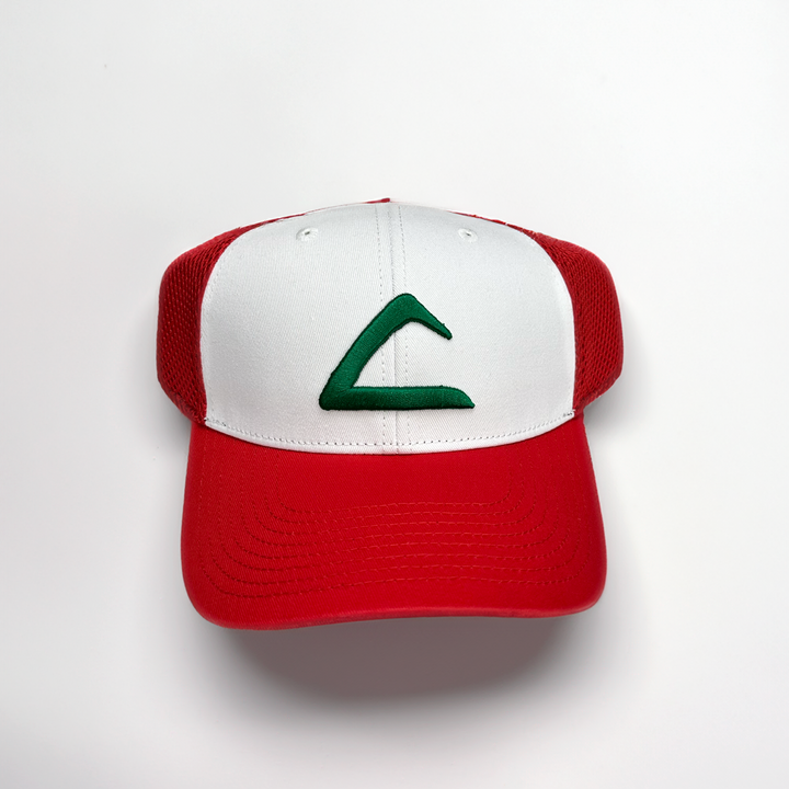 Ash Ketchum Trainers Hat with 3D Puff Embroidery and adjustable Snapback Mesh Hat | AP (