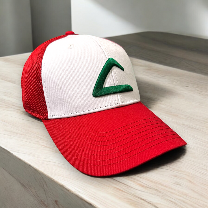 Ash Ketchum Trainers Hat Custom AP Embroidery and adjustable Snapback Mesh Hat | AP