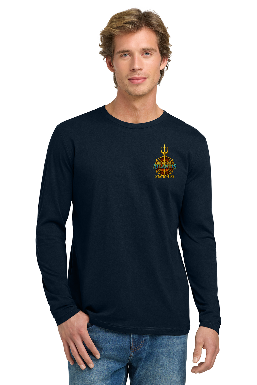 GAFR R95 Atlantis Long Sleeve Navy Crew Neck 100% Cotton