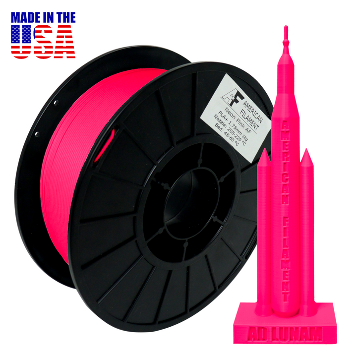 Neon Pink AF PLA+ 3D Printer Filament, 1.75 mm Diameter Made in the USA!