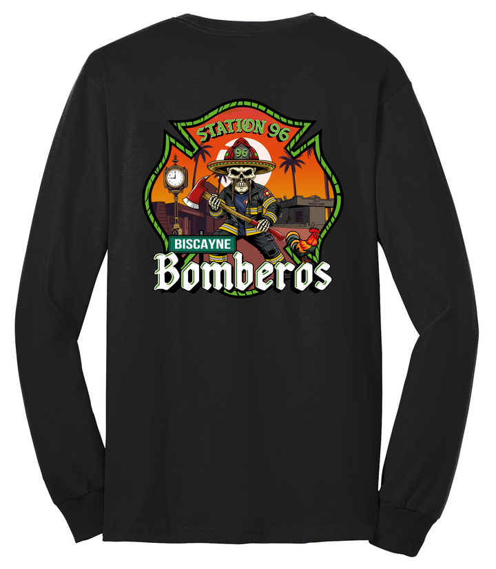 Tall Version R96 Bomberos Black 50/50 DryBlend Long Sleeve Crew Neck