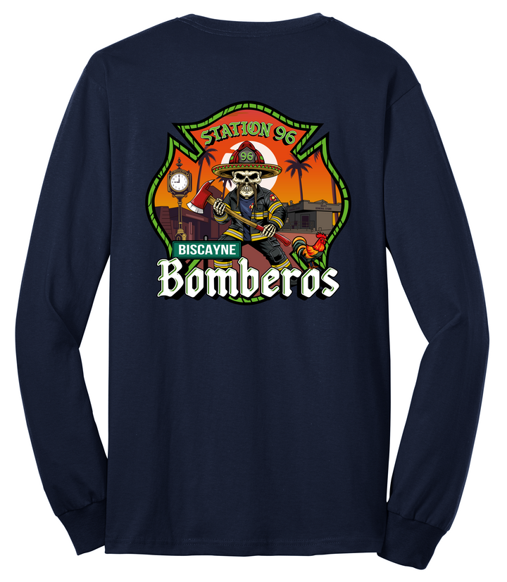 Tall Version R96 Bomberos Navy 50/50 DryBlend Long Sleeve Crew Neck
