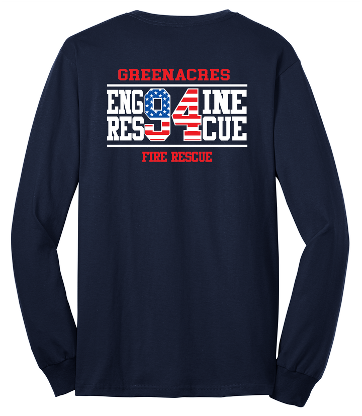 Tall Version GFR R94 Flag 50/50 DryBlend Long Sleeve Crew Neck Navy