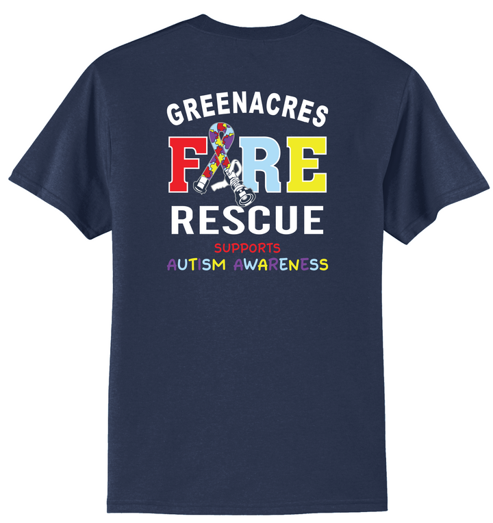 TALL VERSION GFR NAVY Autism 50/50 blend Short Sleeve Crew Neck