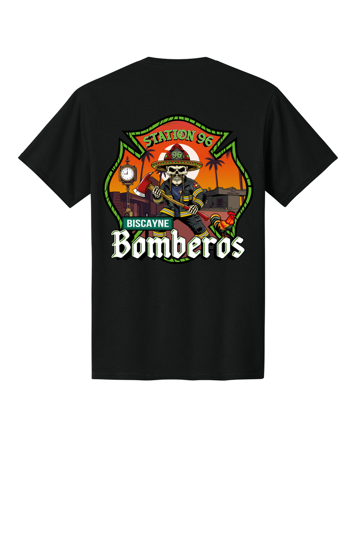 TALL VERSION GFR R96 Bomberos Black  50/50 blend Short Sleeve Crew Neck