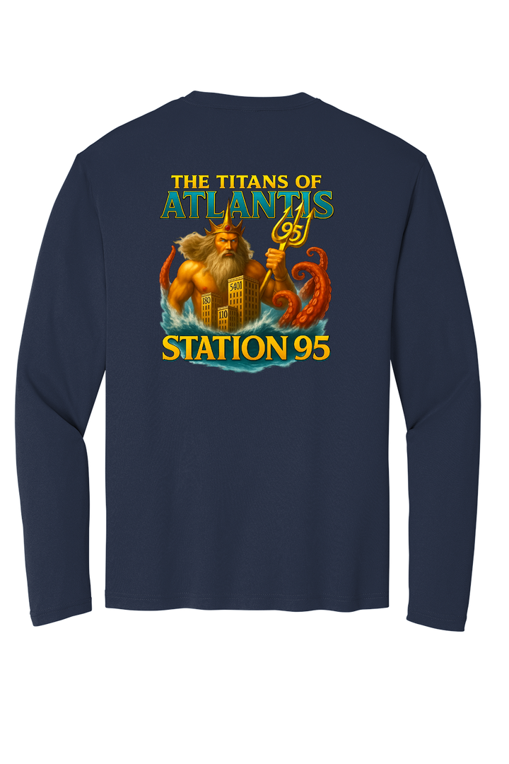 GAFR R95 Atlantis Long Sleeve Navy Crew Neck 100% Poly Moisture wicking