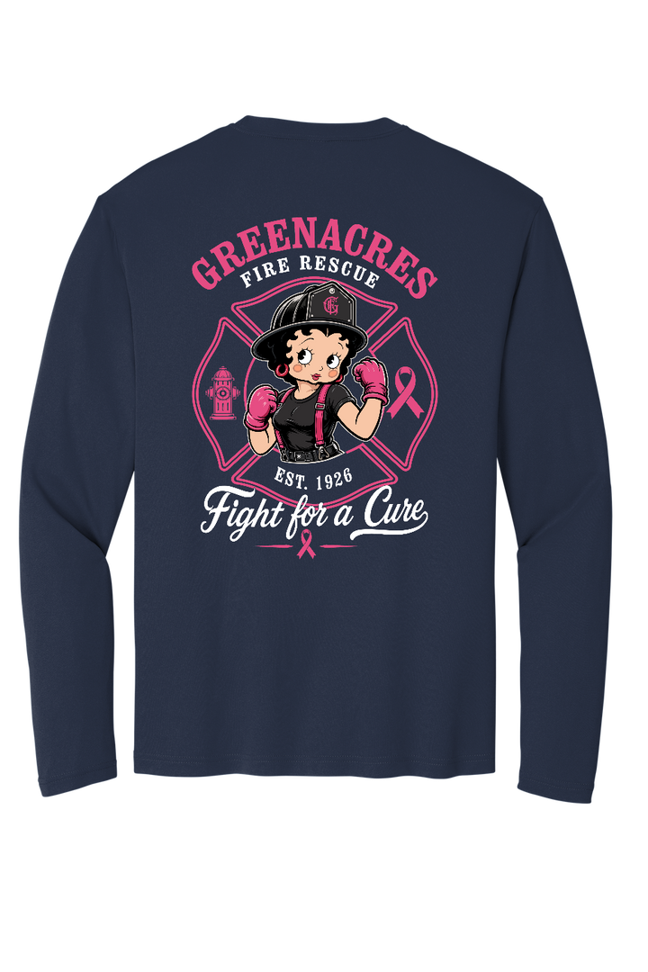 GFR Breast Cancer Awareness 2026 Betty Boop moisture wicking long sleeve back Navy ST350LS