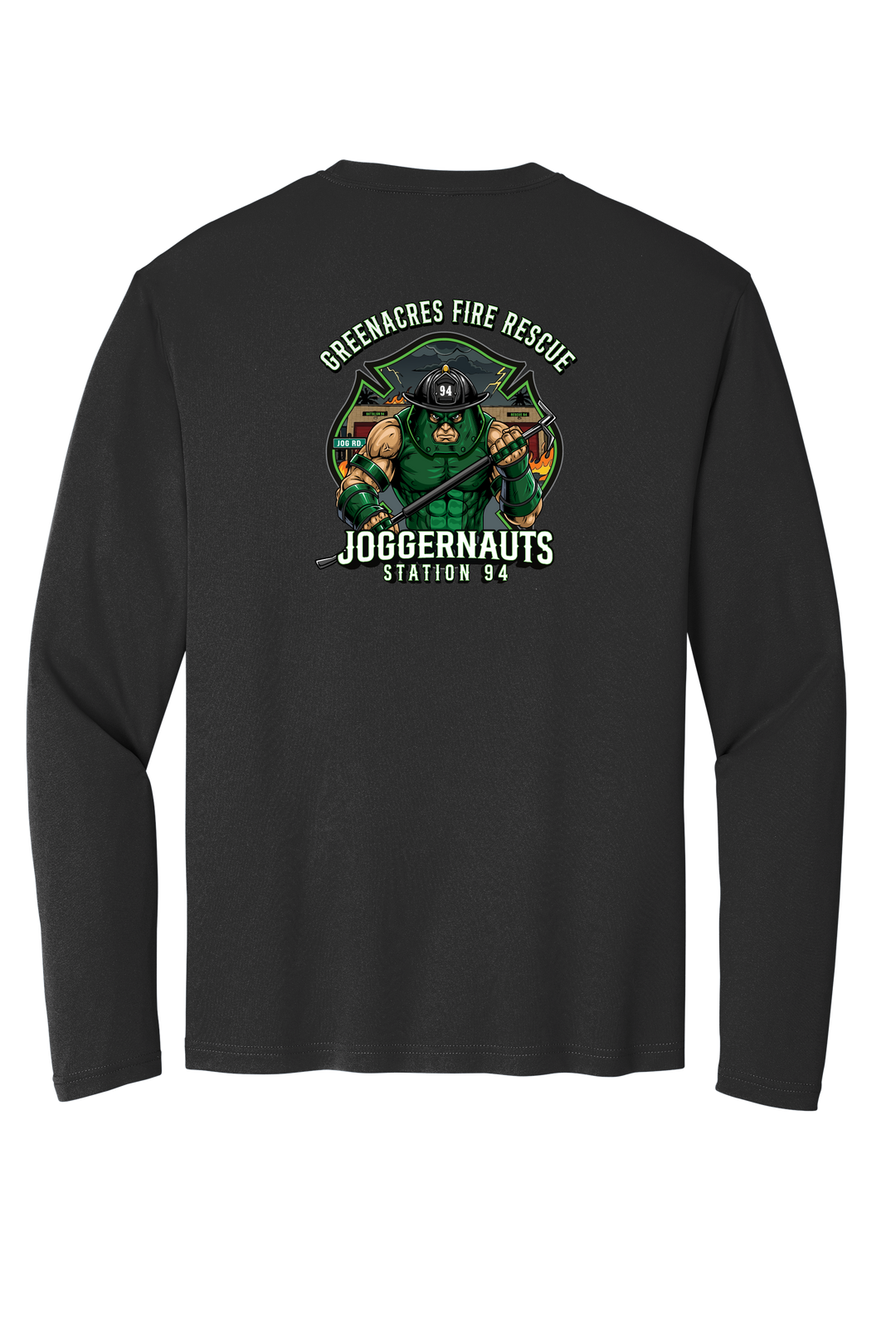 GAFR R94 Juggernaut Long Sleeve Black Crew Neck 100% Poly Moisture wicking