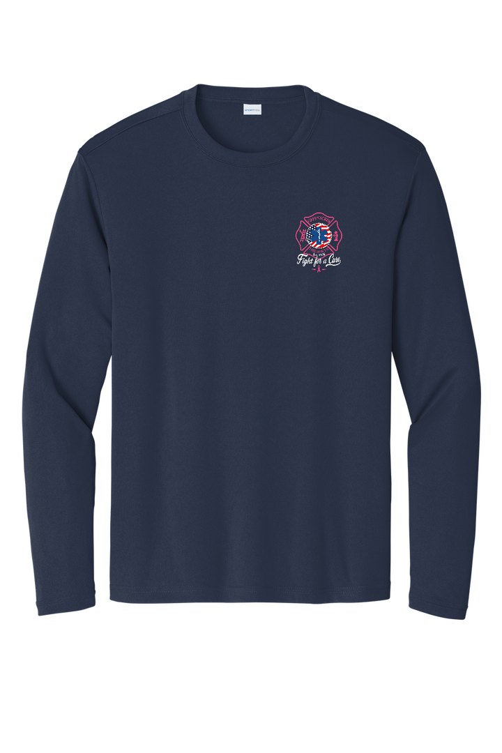 GFR Breast Cancer Awareness 2026 moisture wicking long sleeve front Navy ST350LS
