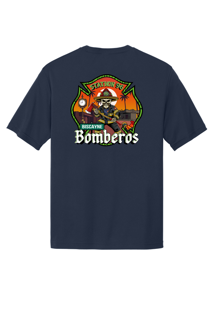 GFR R96 Bomberos Moisture Wicking 100% Poly Short Sleeve Crew Neck Navy