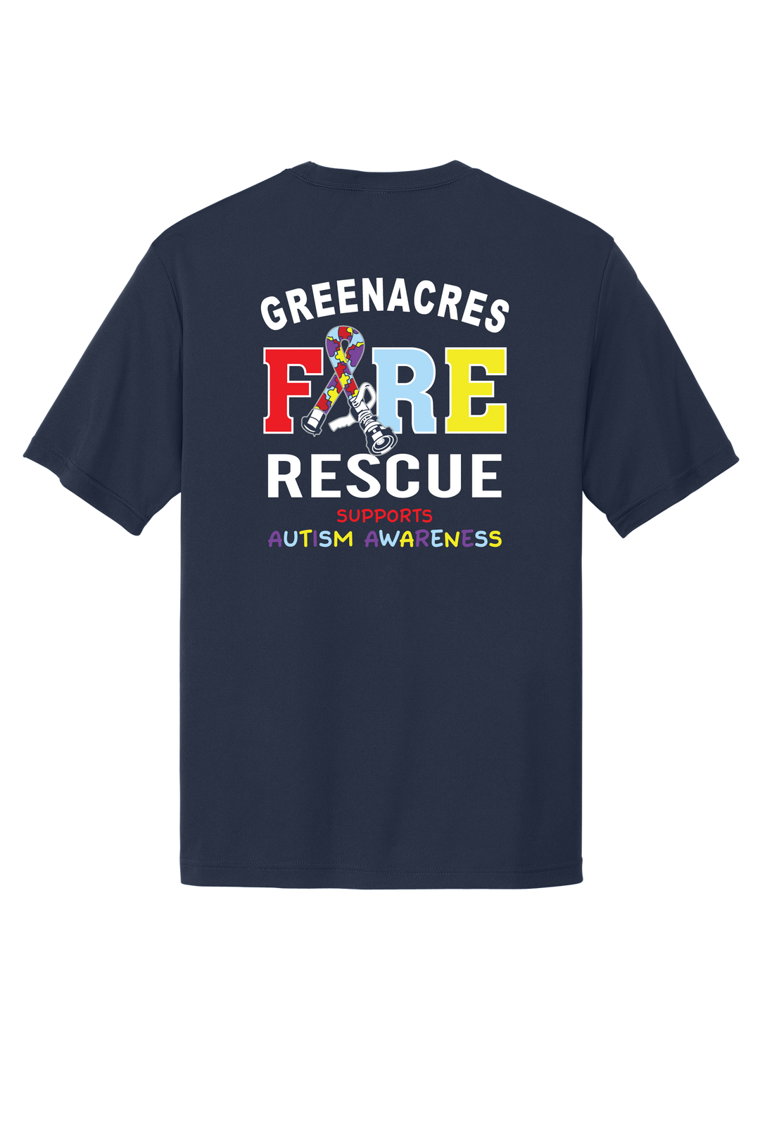 GAFR Autism 50/50 DryBlend Short Sleeve Crew Neck Navy