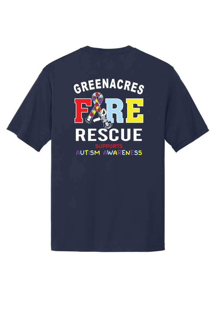 GAFR Autism 50/50 DryBlend Short Sleeve Crew Neck Navy