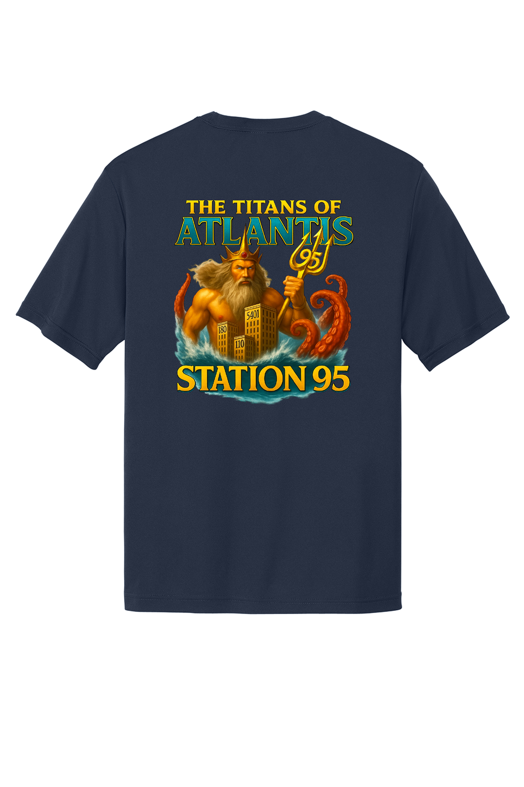 GAFR R95 Atlantis Moisture Wicking 100% Poly Short Sleeve Crew Neck Navy