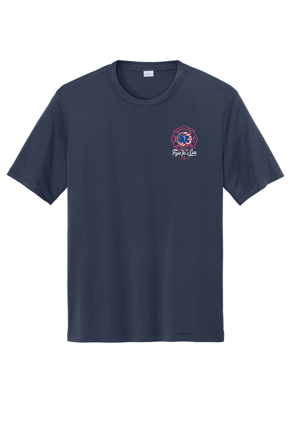 GFR Breast Cancer Awareness 2026 moisture wicking shirt front Navy ST350