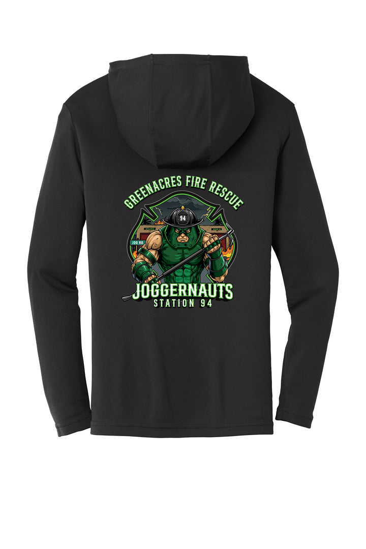 GAFR Juggernaut Black 100% poly  Moisture-wicking Long sleeve hoodie