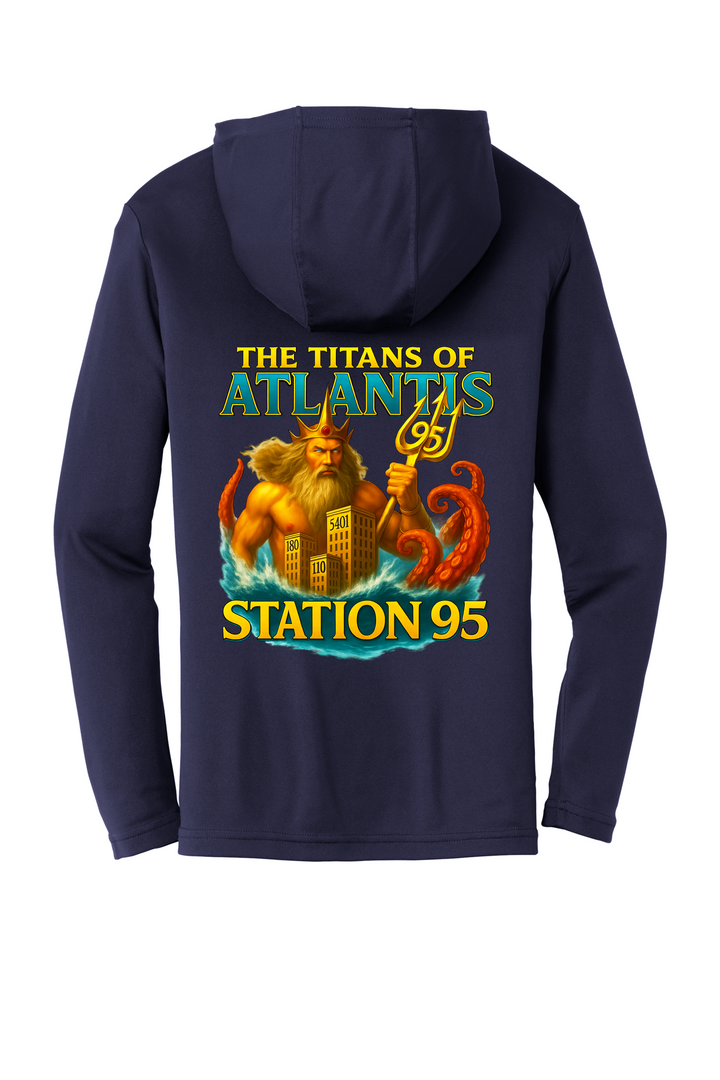 GFR R95 Atlantis Navy 100% poly  Moisture-wicking Long sleeve hoodie