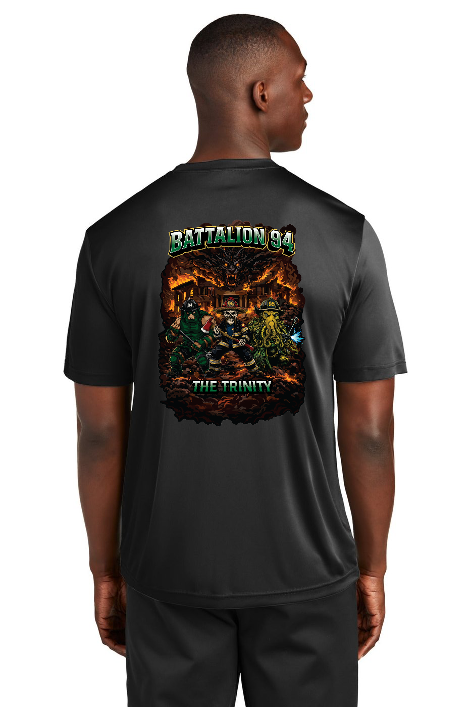 Tall GFR Battalion 94 Trinity Wicking Poly Short Sleeve Black – back
