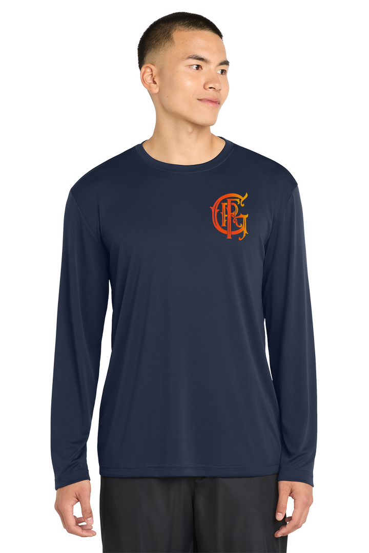 TALL VERSION GFR R96 Bomberos Long Sleeve Navy Crew Neck 100% Poly Moisture wicking