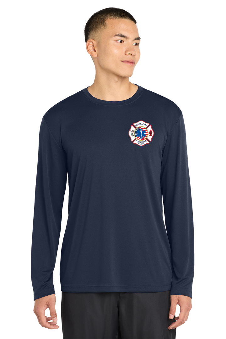 TALL VERSION GFR R94 Flag Long Sleeve Navy Crew Neck 100% Poly Moisture wicking