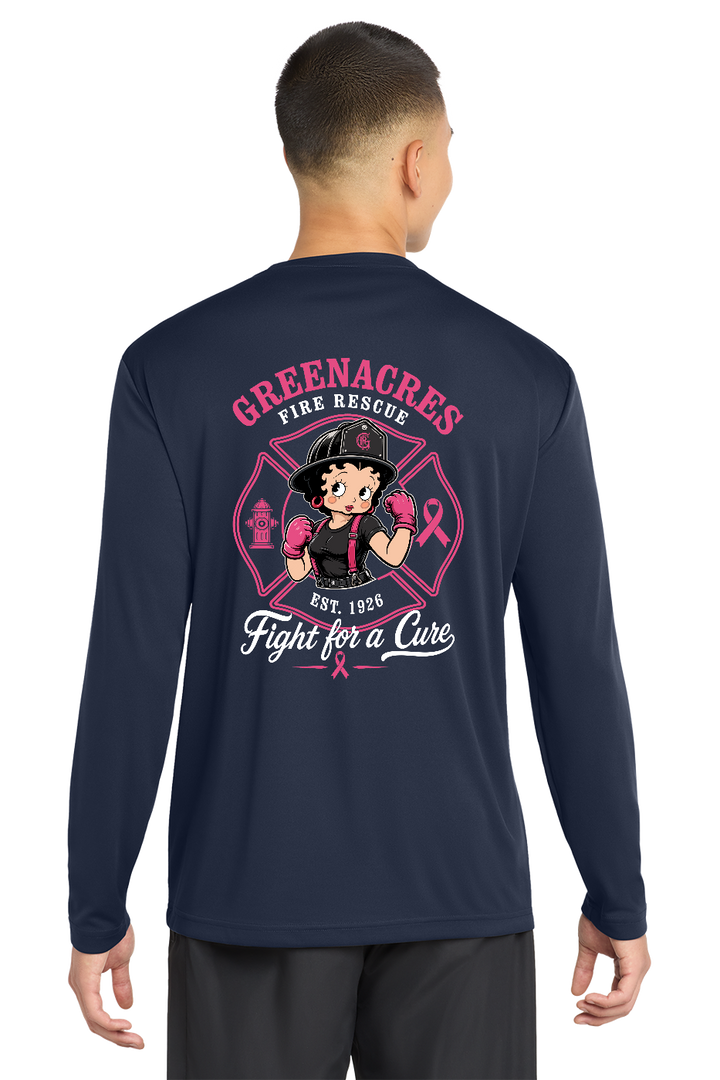 Tall GFR Breast Cancer Awareness 2026 Betty Boop moisture wicking long sleeve back Navy TST350LS