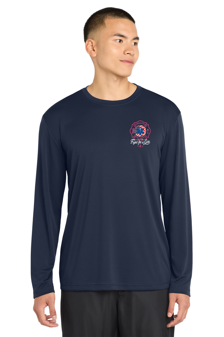Tall GFR Breast Cancer Awareness 2026 moisture wicking long sleeve front Navy TST350LS