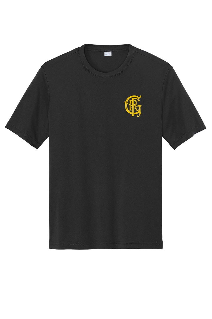 TALL VERSION R95 Flag Black Moisture Wicking 100% Poly Short Sleeve Crew Neck